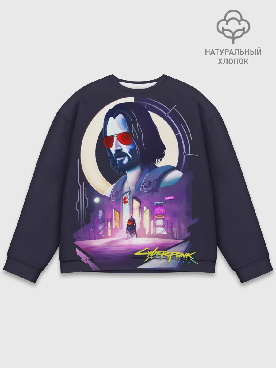 Мужской свитшот базовый / Cyberpunk 2077 | Johnny