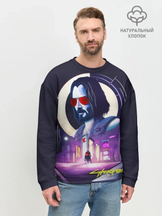 Мужской свитшот базовый / Cyberpunk 2077 | Johnny
