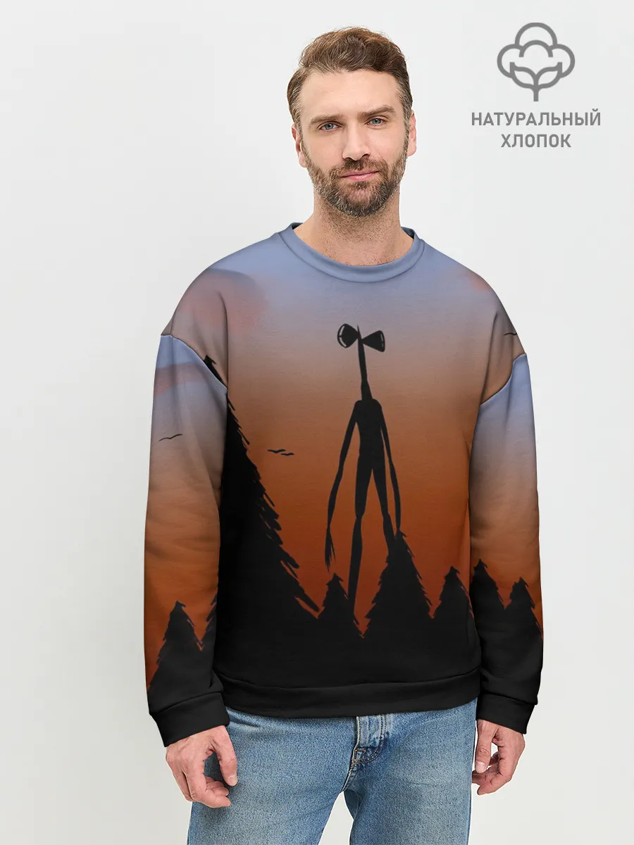 Мужской свитшот базовый / Сиреноголовый |Siren Head| Лес