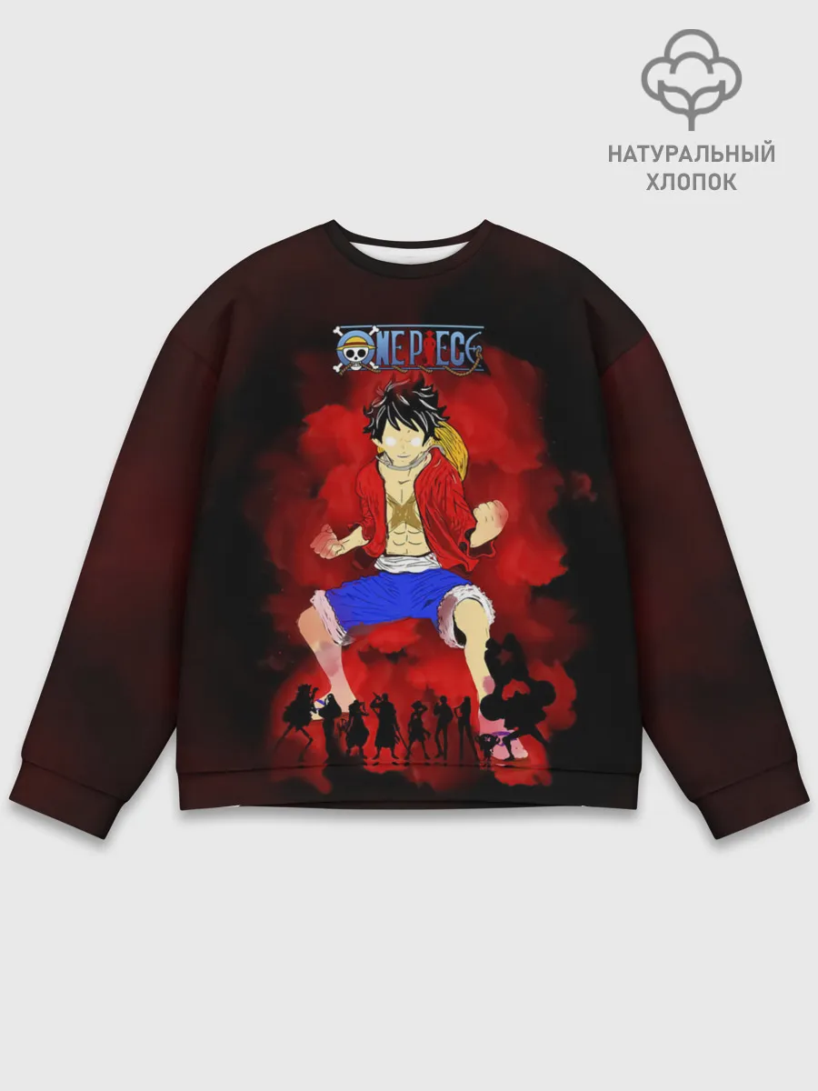 Мужской свитшот базовый / Луффи и Пираты Соломенной Шляпы