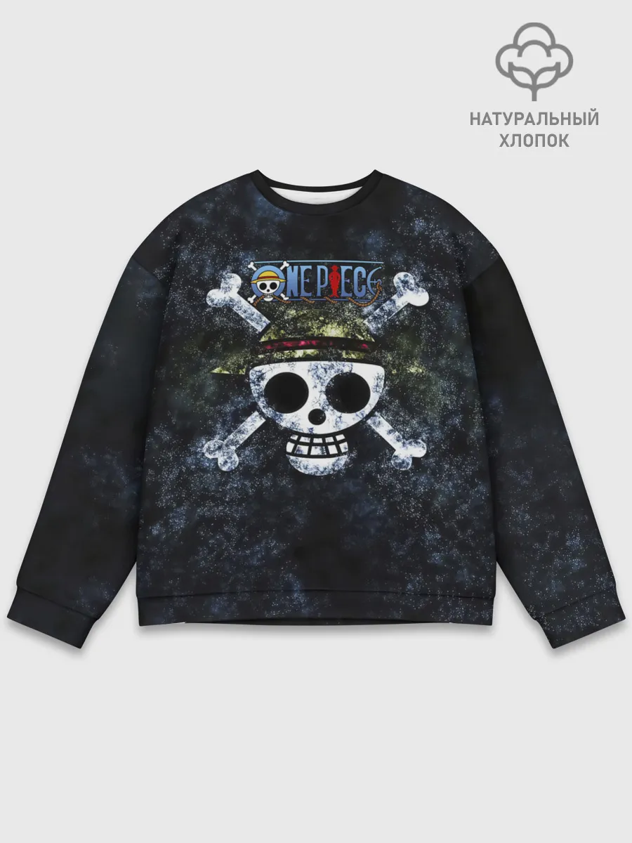 Мужской свитшот базовый / Веселый Роджер One Piece. Большой куш