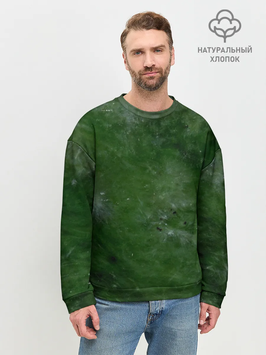 Мужской свитшот базовый / Точки На нефритовом Фоне