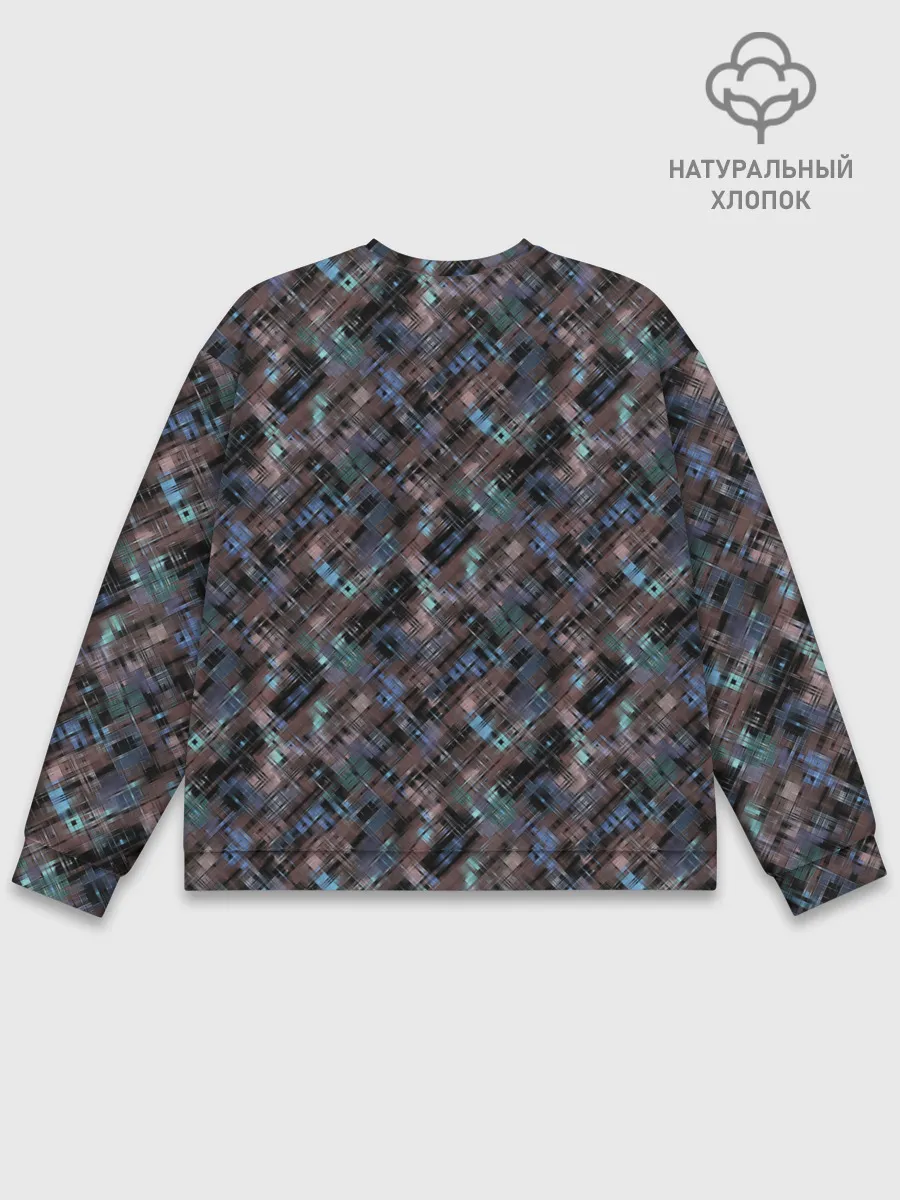 Мужской свитшот базовый / Коричневый абстрактный узор