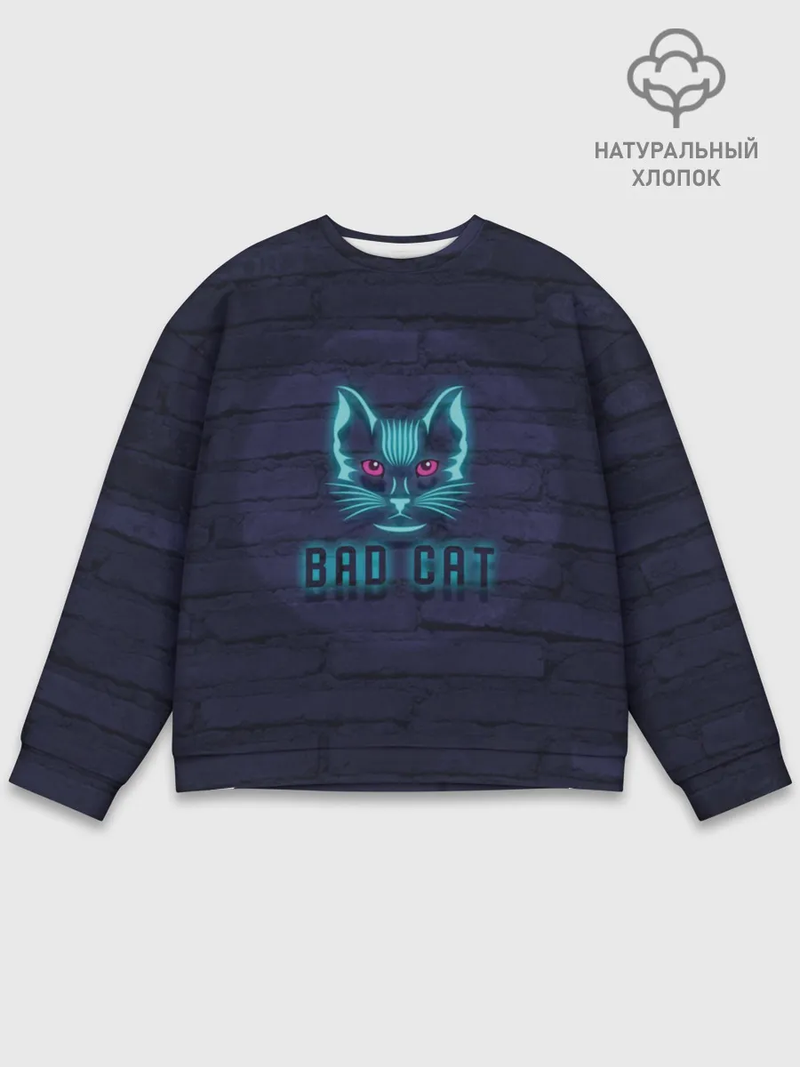 Мужской свитшот базовый / Bad cat