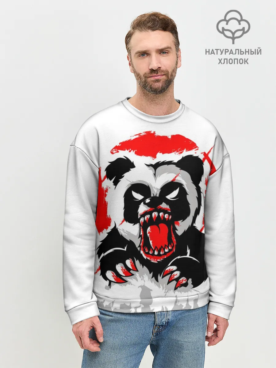 Мужской свитшот базовый / Злая Кровавая Панда