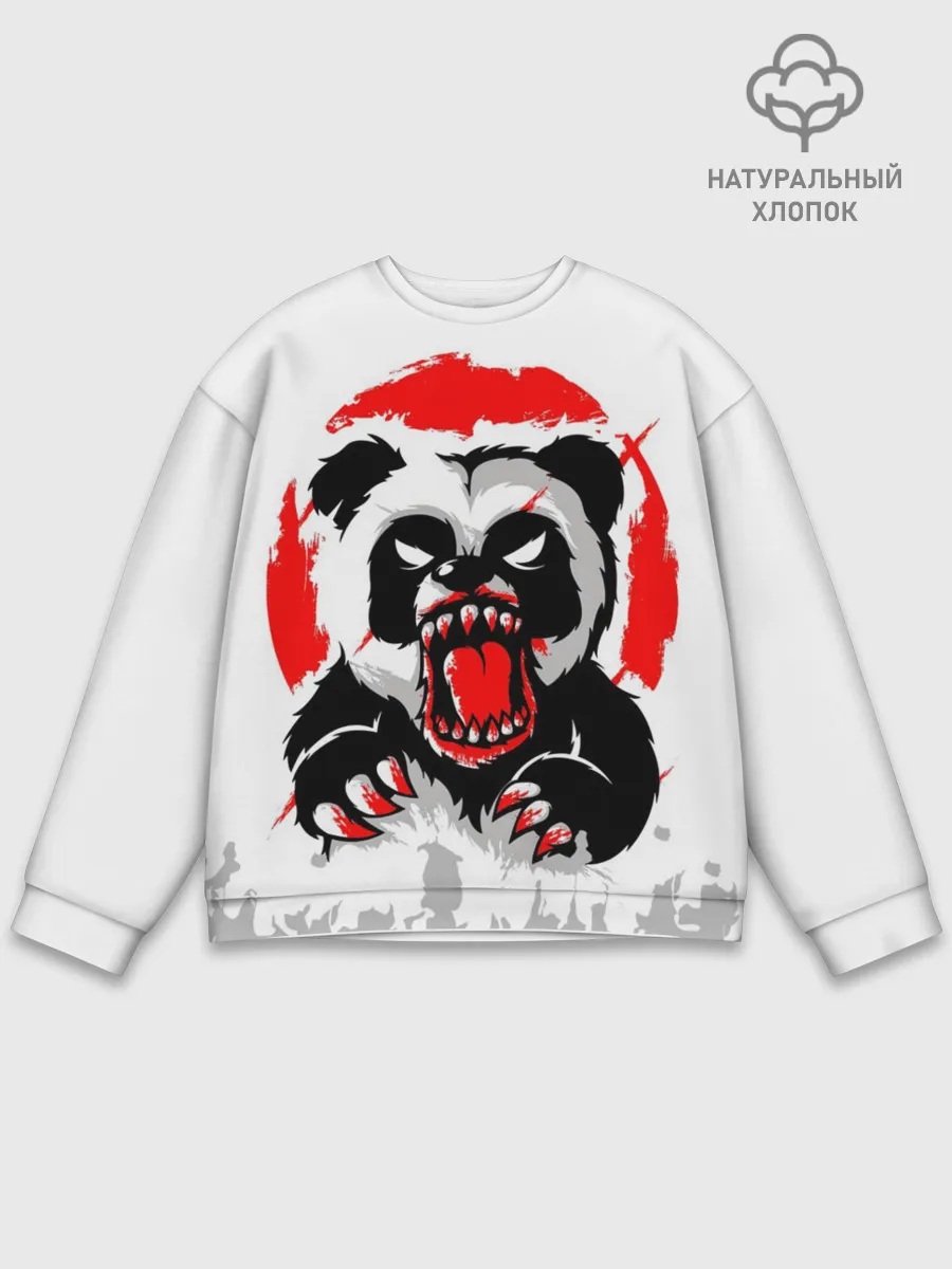 Мужской свитшот базовый / Злая Кровавая Панда