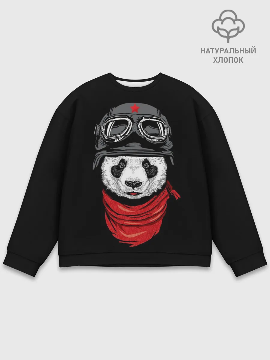 Мужской свитшот базовый / Панда Танкист