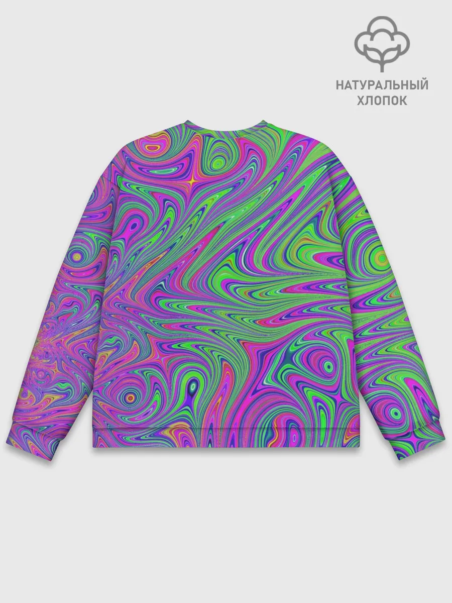 Мужской свитшот базовый / Неоновый абстрактный узор