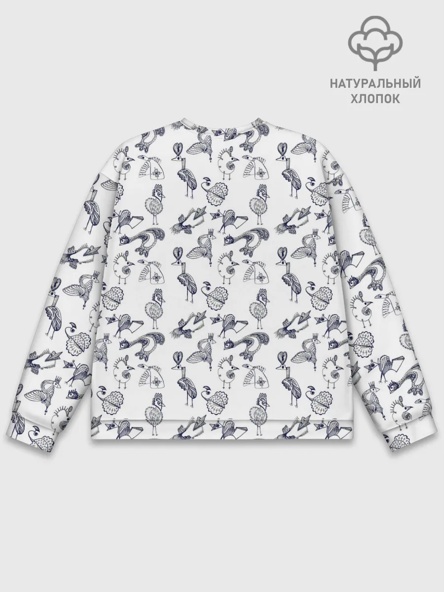 Мужской свитшот базовый / Скетч сказочные птицы