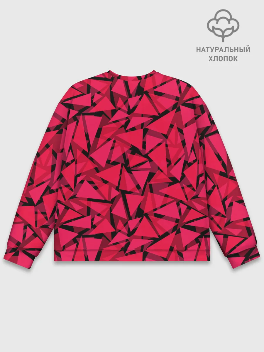 Мужской свитшот базовый / Красно-черный полигональный