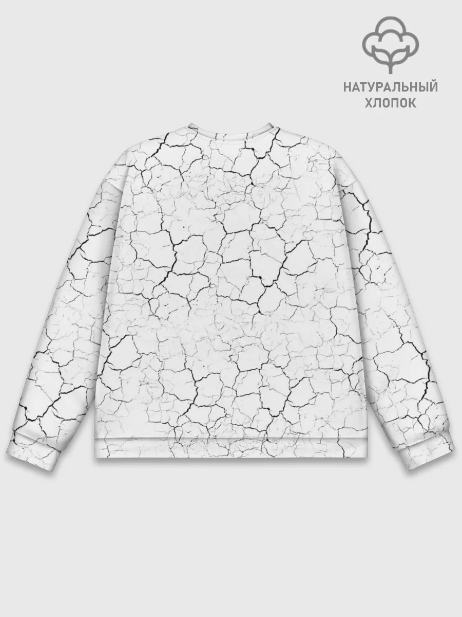 Мужской свитшот базовый / Сиреноголовый Трещины Надпись