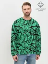 Мужской свитшот базовый / Зеленый абстрактный узор