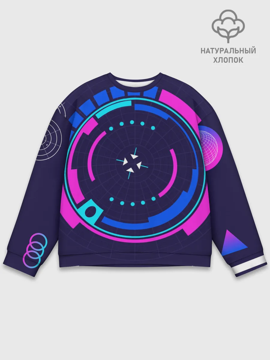 Мужской свитшот базовый / Розовый Синий Киберпанк