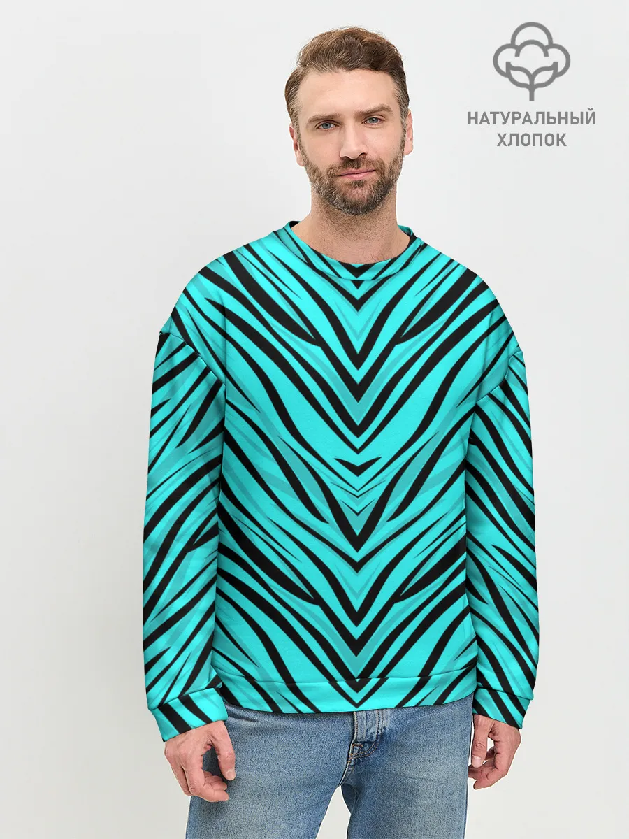 Мужской свитшот базовый / Абстратный полосатый узор