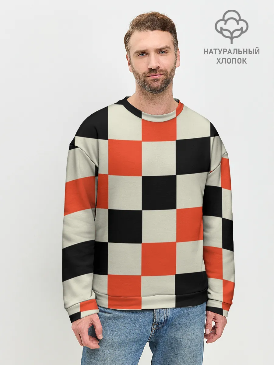 Мужской свитшот базовый / Образец шахматной доски