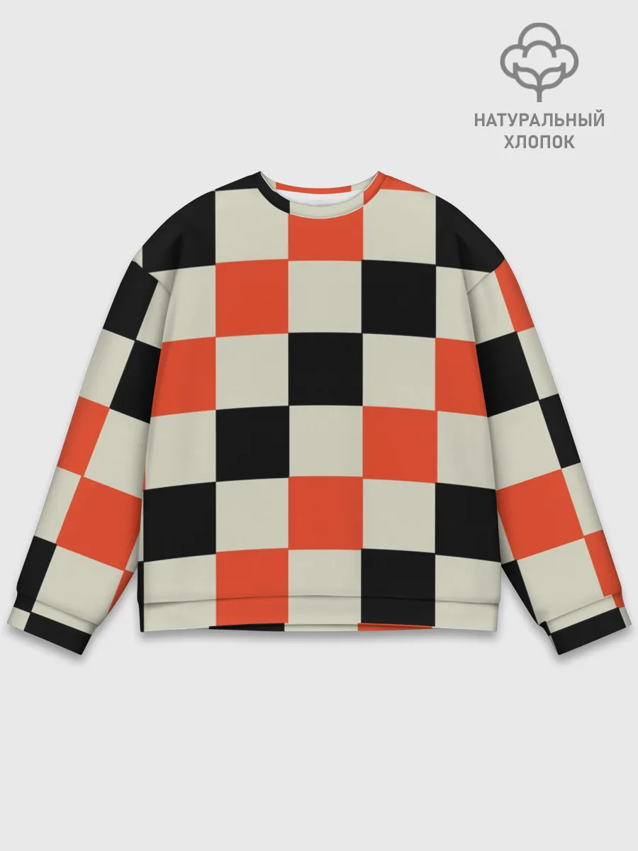 Мужской свитшот базовый / Образец шахматной доски