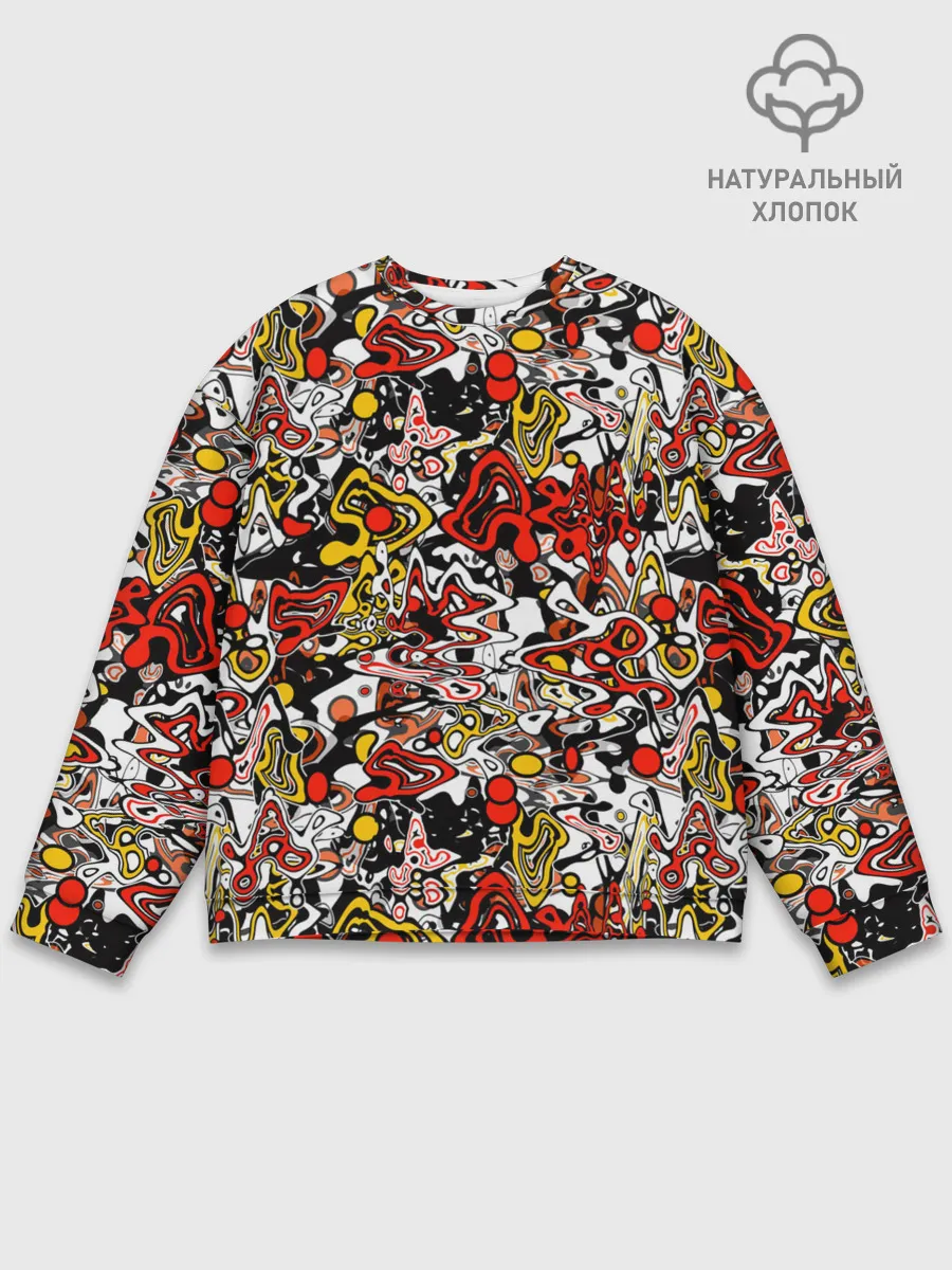 Мужской свитшот базовый / Абстрактный разноцветный узор