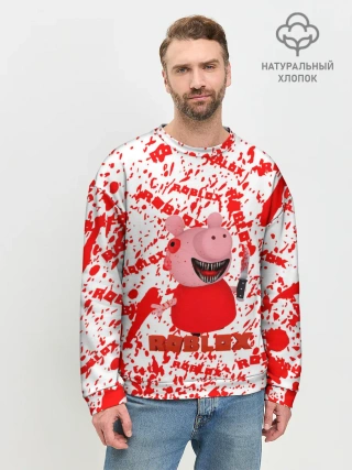 Мужской свитшот базовый / Roblox piggy/Свинка Пигги.