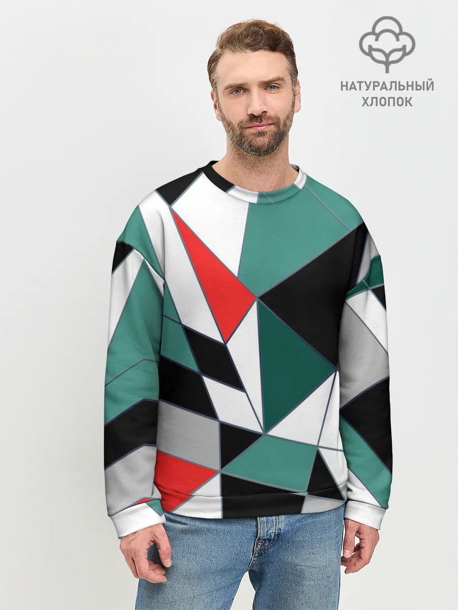 Мужской свитшот базовый / Абстрактный геометрический