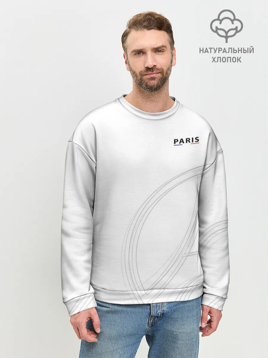 Мужской свитшот базовый / PSG | Core Big Logo White