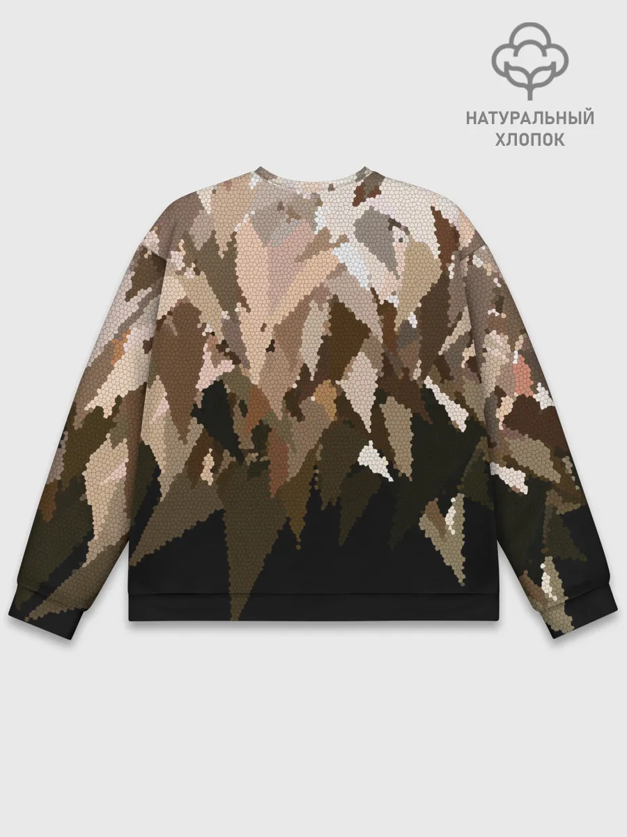 Мужской свитшот базовый / Бежево-коричневая мозаика