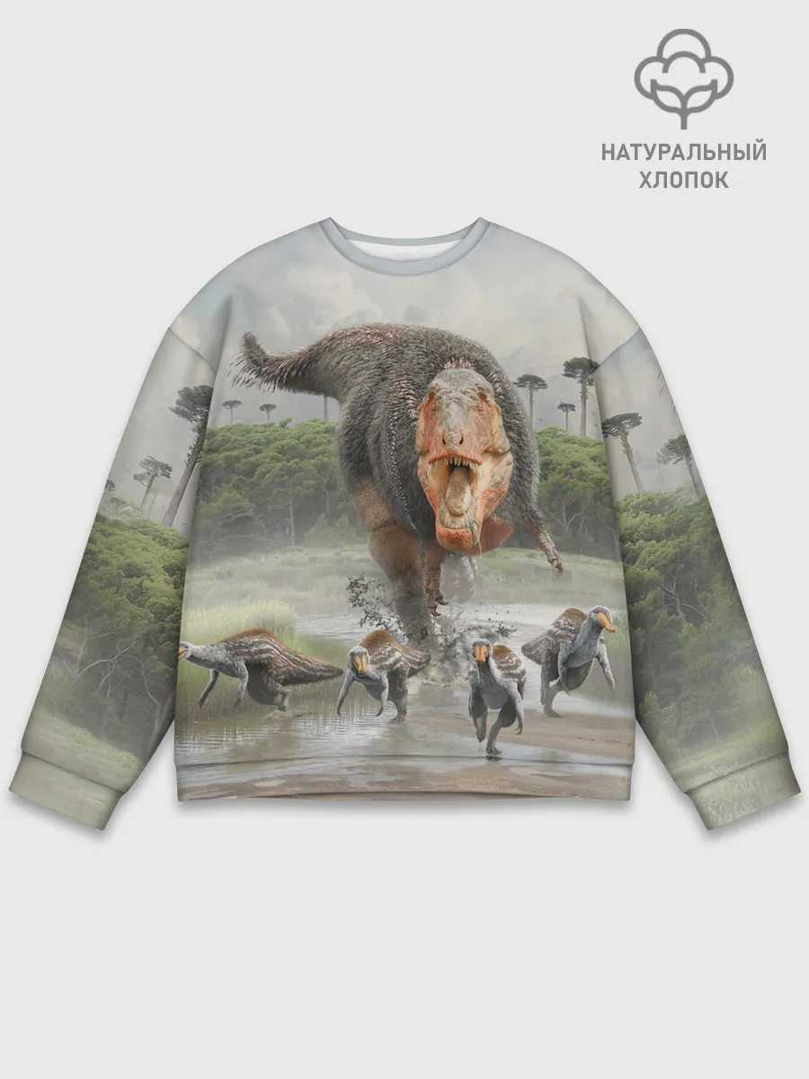 Мужской свитшот базовый / Т-Рекс | Динозавр | Dino