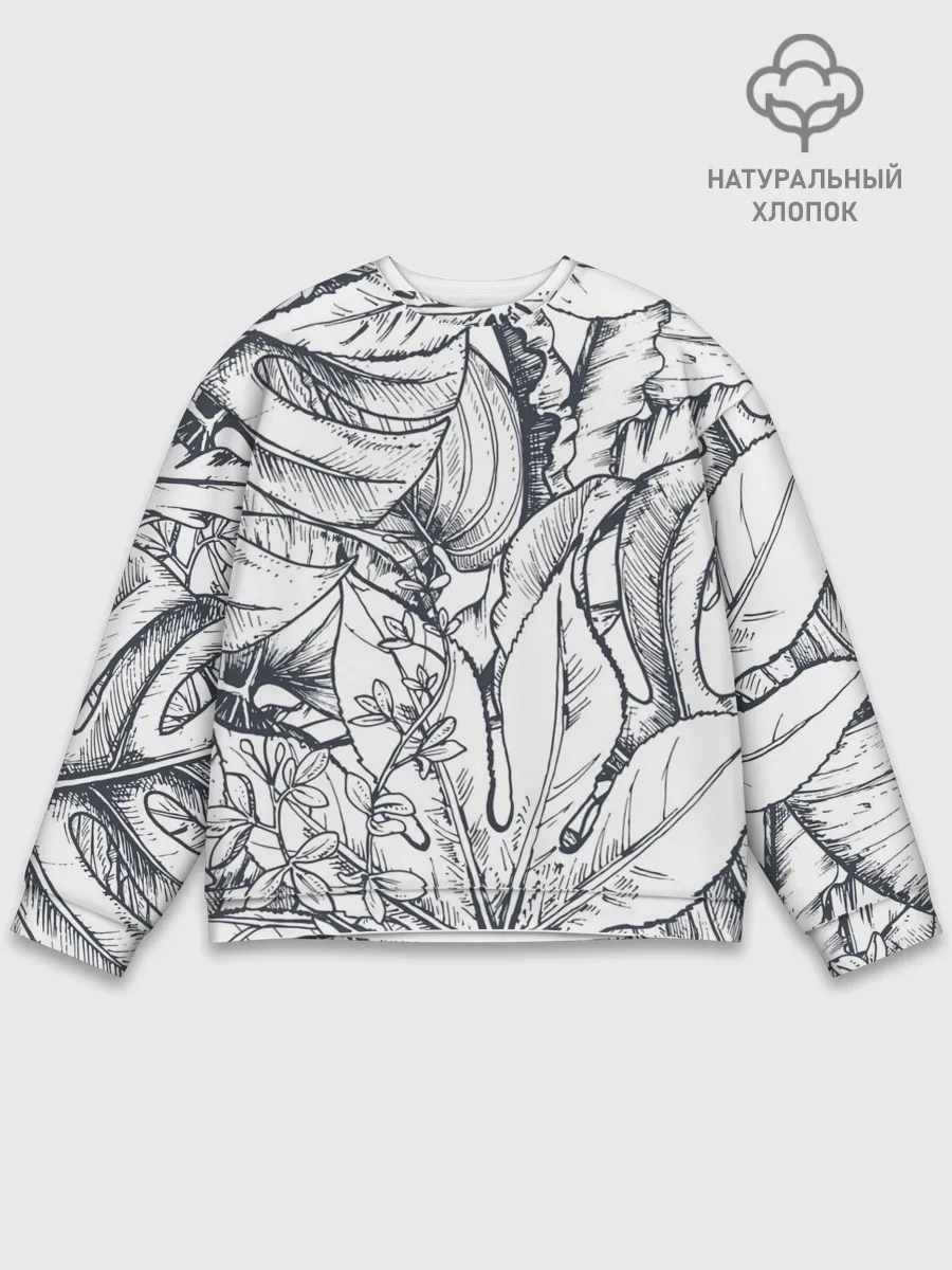 Мужской свитшот базовый / Тропические листья