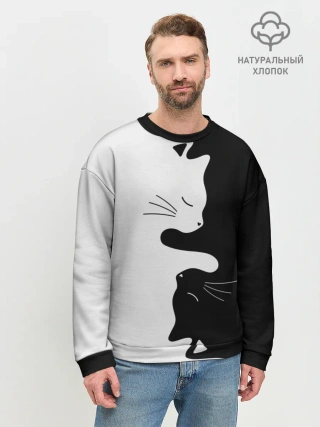 Мужской свитшот базовый / Коты инь янь
