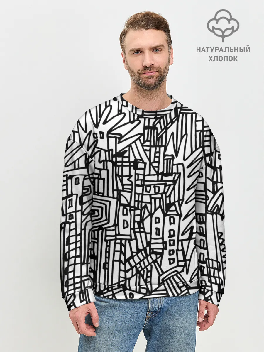 Мужской свитшот базовый / Городской скетч