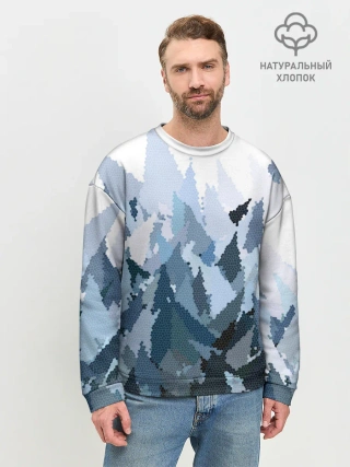 Мужской свитшот базовый / Абстрактная мазаика витраж