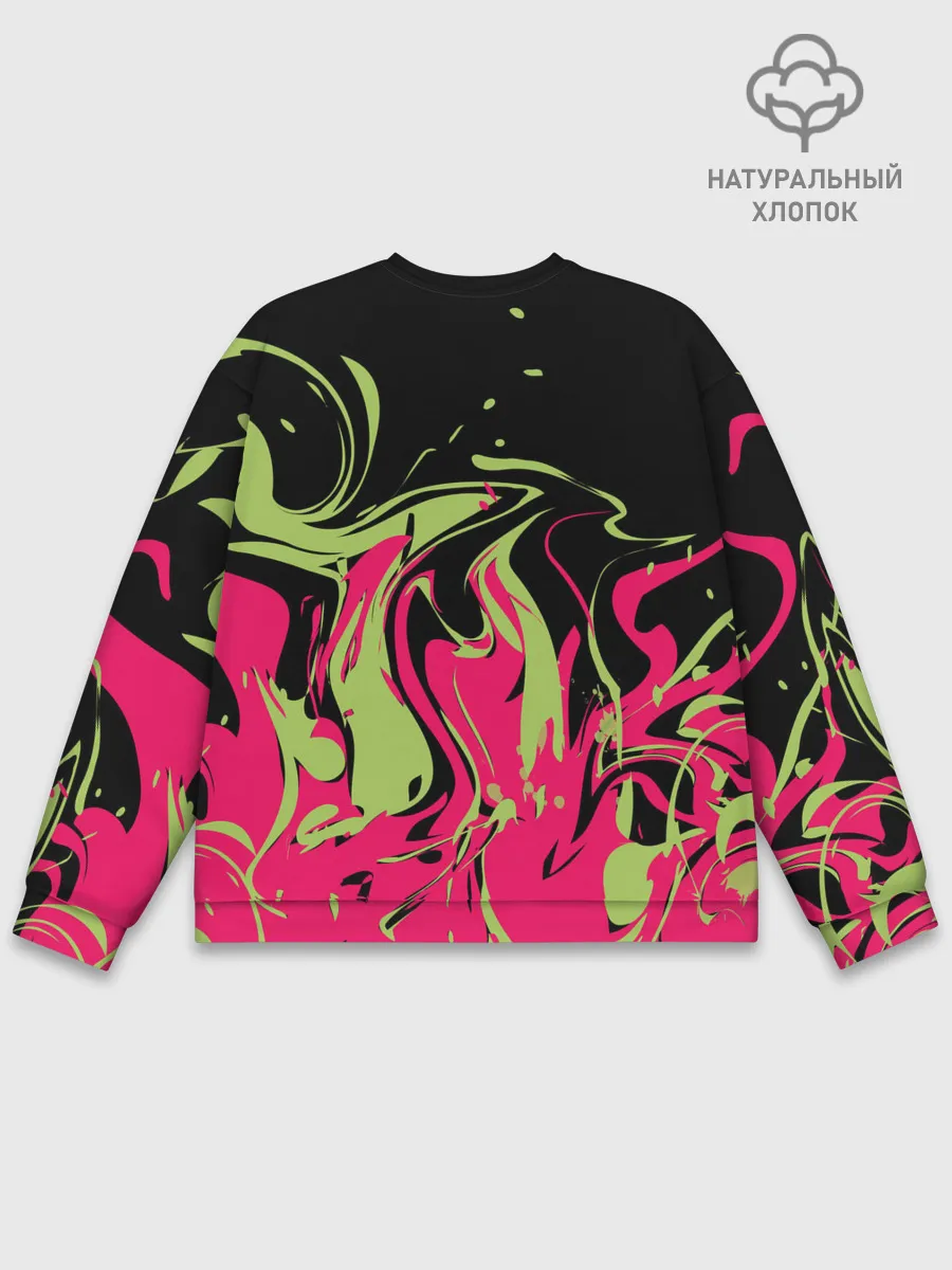 Мужской свитшот базовый / Черно малиновый абстрактный