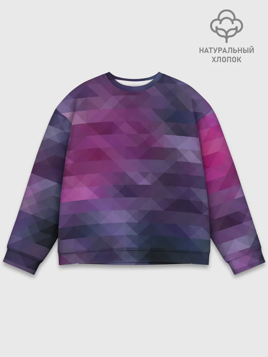 Мужской свитшот базовый / Фиолетово-бордовый узор