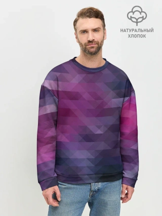 Мужской свитшот базовый / Фиолетово-бордовый узор