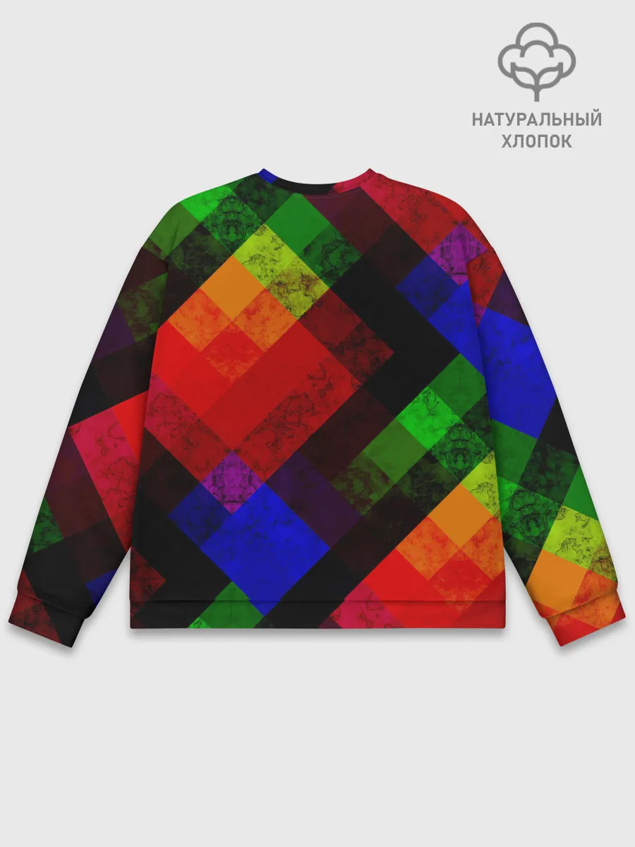 Мужской свитшот базовый / Яркий геометрический узор