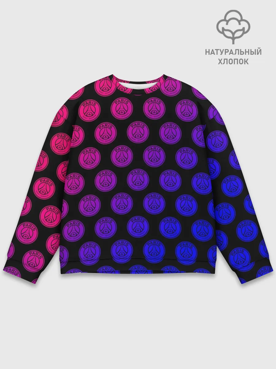 Мужской свитшот базовый / ПСЖ Неон