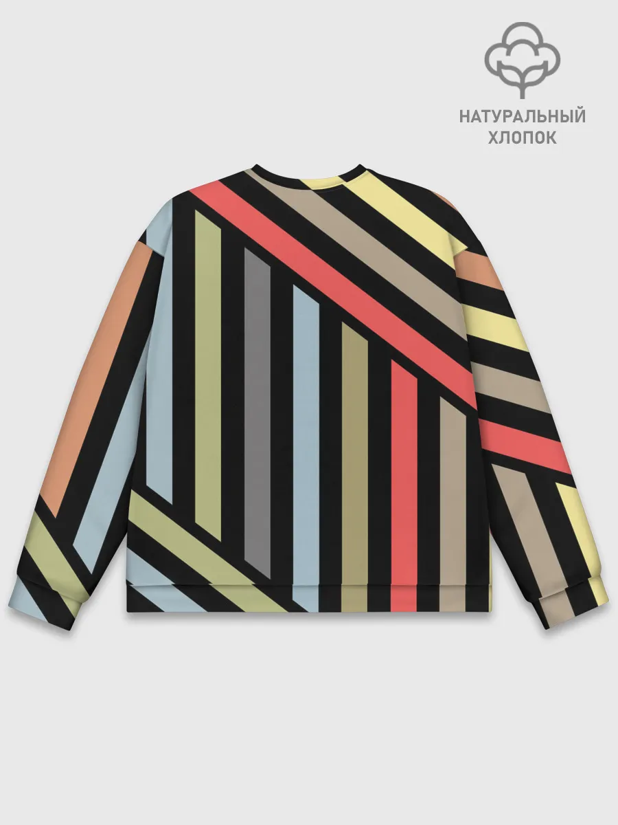 Мужской свитшот базовый / Абстрактный полосатый узор