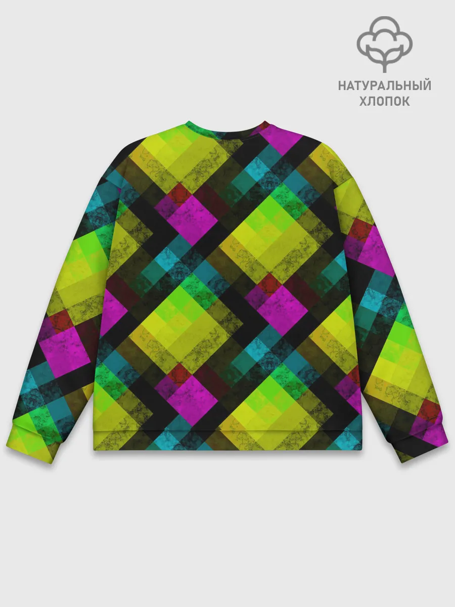 Мужской свитшот базовый / Абстрактный разноцветный узор