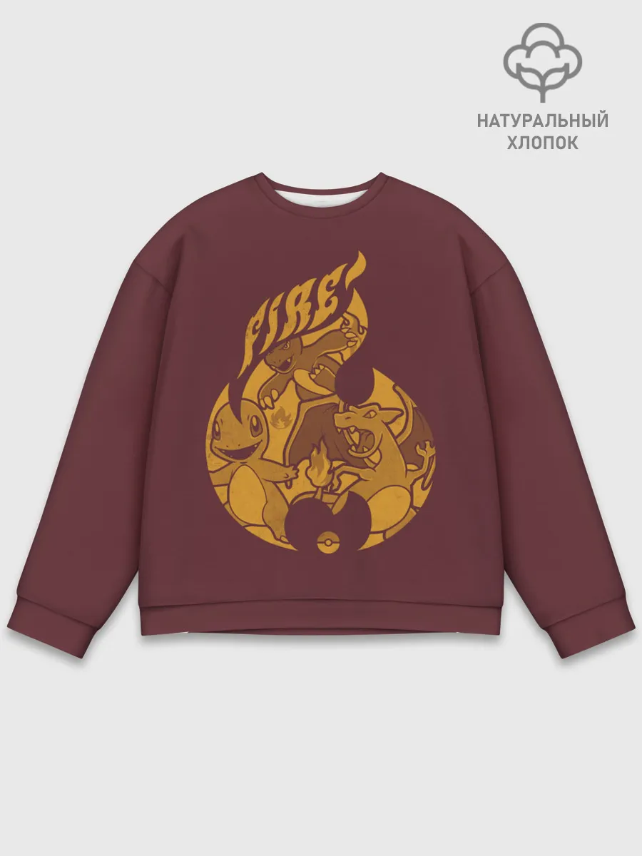 Мужской свитшот базовый / Покемоны огня
