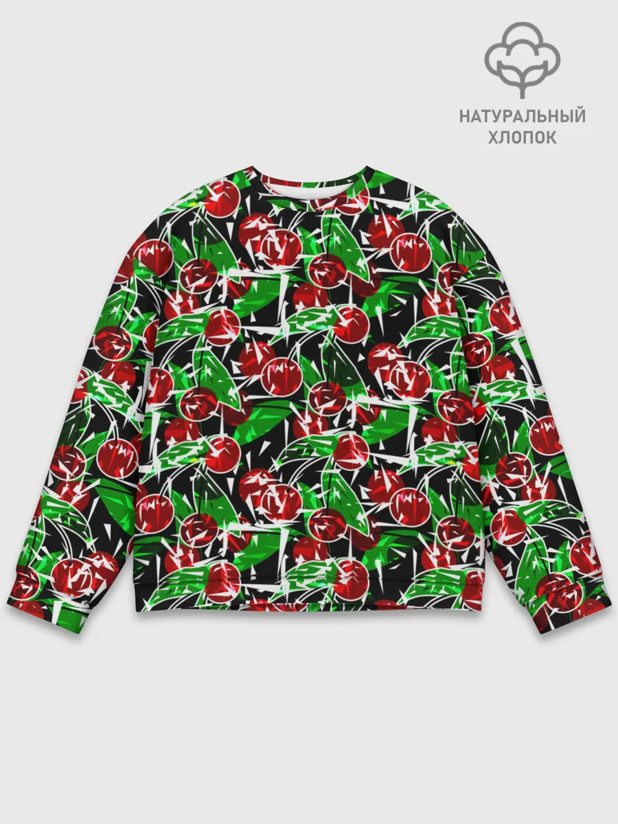 Мужской свитшот базовый / Абстрактный узор спелая вишня
