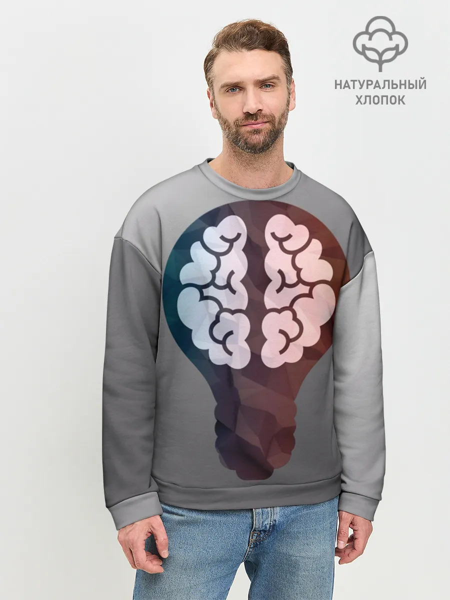 Мужской свитшот базовый / Прокачай мозги