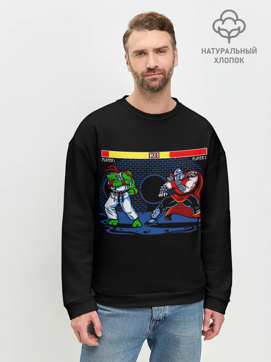 Мужской свитшот базовый / Черепашки 8 бит