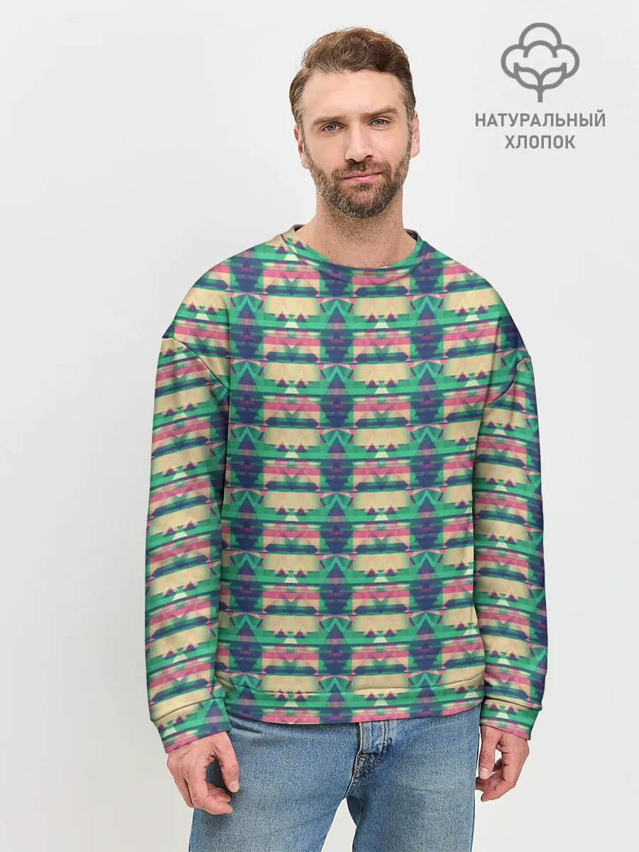 Мужской свитшот базовый / Геометрический глитч