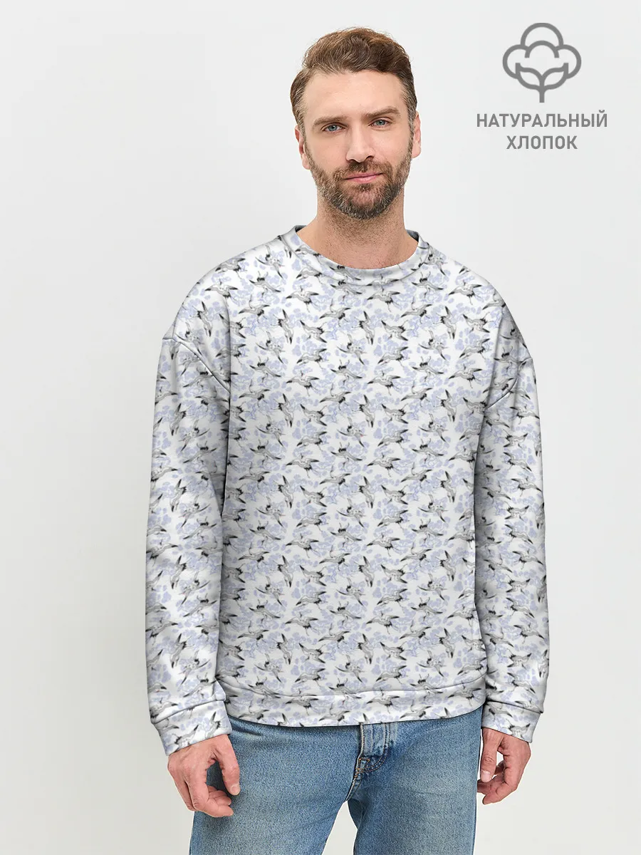 Мужской свитшот базовый / Журавли