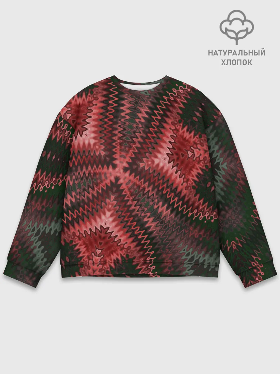 Мужской свитшот базовый / Серо-коричневый узор