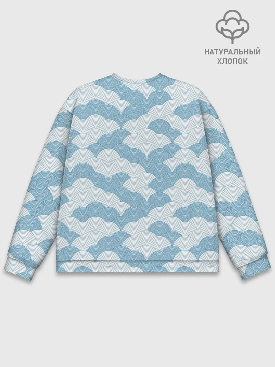 Мужской свитшот базовый / Абстрактные волны