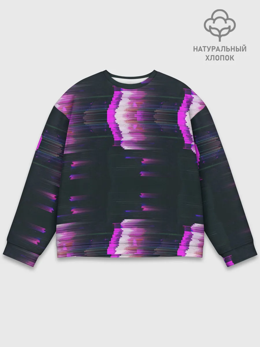 Мужской свитшот базовый / Розовый глитч