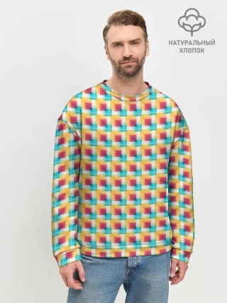 Мужской свитшот базовый / Красочные кубы