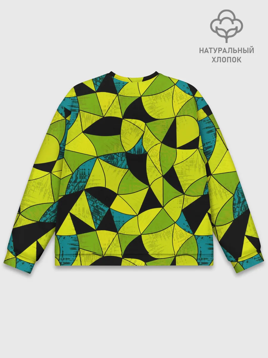 Мужской свитшот базовый / Гранжевый яркий зеленый