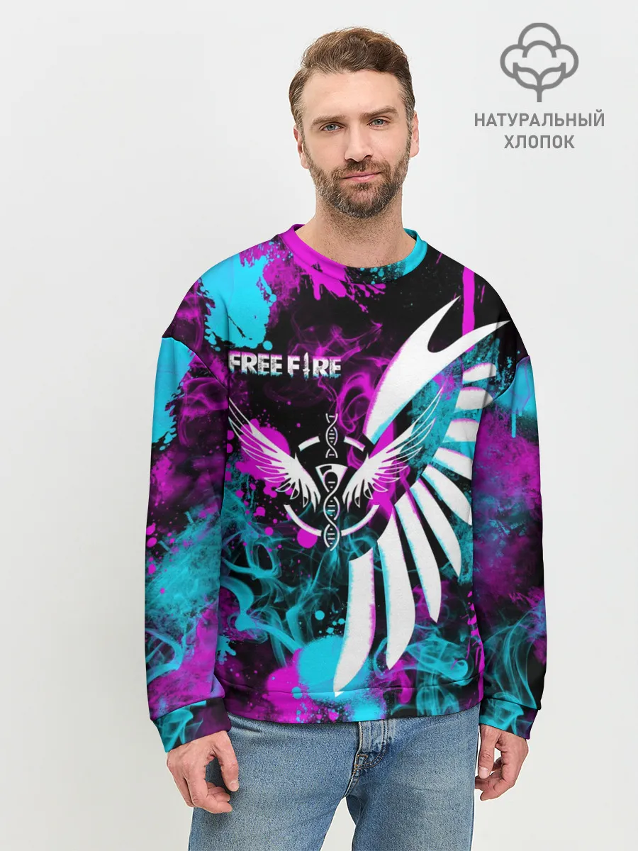 Мужской свитшот базовый / FREE FIRE NEON