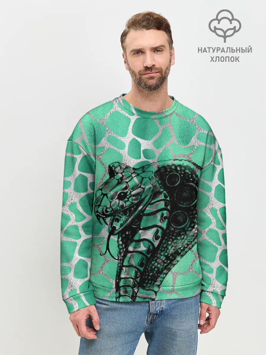 Мужской свитшот базовый / Кобра. Змеиный стиль